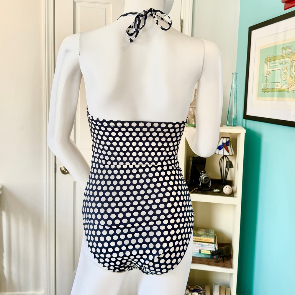 J. Crew Navy and White Polka Dot Swimsuit (size 2) - Picture 5 of 13